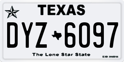 TX license plate DYZ6097