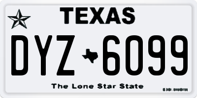 TX license plate DYZ6099