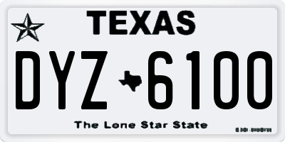 TX license plate DYZ6100