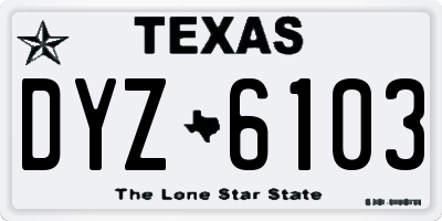 TX license plate DYZ6103