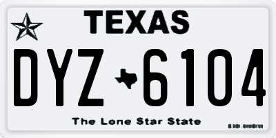 TX license plate DYZ6104