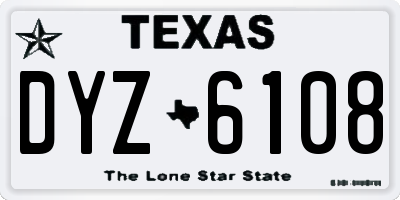 TX license plate DYZ6108