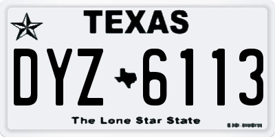 TX license plate DYZ6113