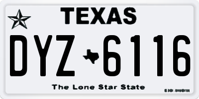 TX license plate DYZ6116