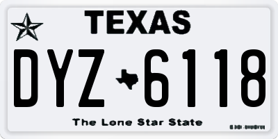 TX license plate DYZ6118