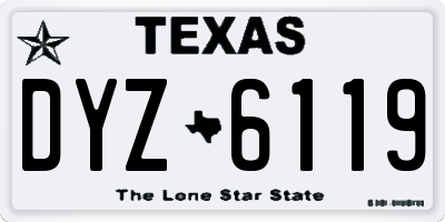 TX license plate DYZ6119