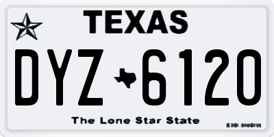TX license plate DYZ6120