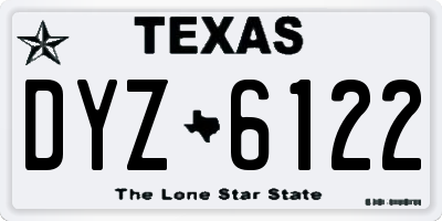 TX license plate DYZ6122