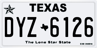 TX license plate DYZ6126