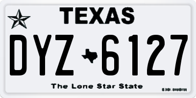 TX license plate DYZ6127