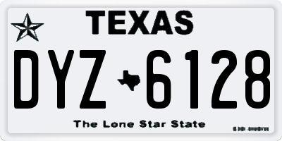 TX license plate DYZ6128