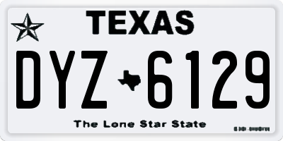 TX license plate DYZ6129