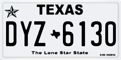 TX license plate DYZ6130
