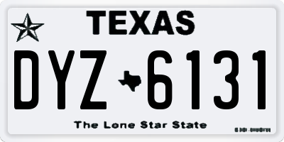 TX license plate DYZ6131