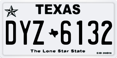 TX license plate DYZ6132