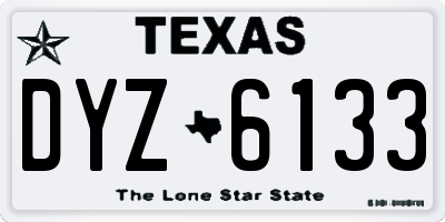 TX license plate DYZ6133