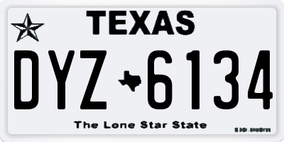 TX license plate DYZ6134
