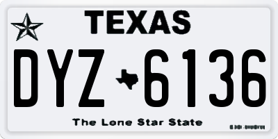 TX license plate DYZ6136