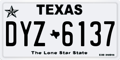 TX license plate DYZ6137
