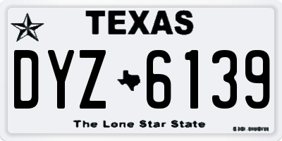 TX license plate DYZ6139