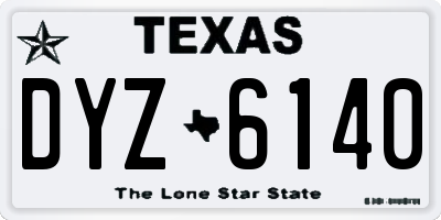TX license plate DYZ6140