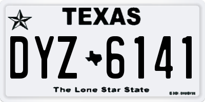 TX license plate DYZ6141