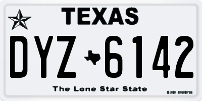 TX license plate DYZ6142