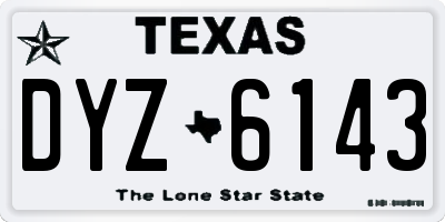 TX license plate DYZ6143