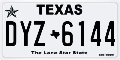 TX license plate DYZ6144