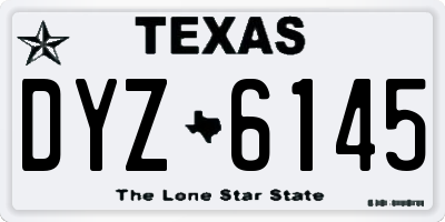 TX license plate DYZ6145