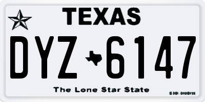 TX license plate DYZ6147