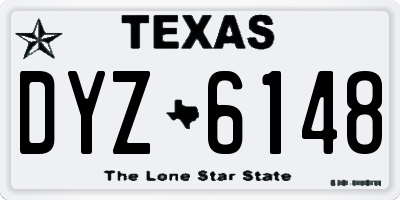TX license plate DYZ6148