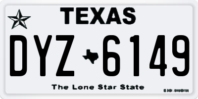 TX license plate DYZ6149