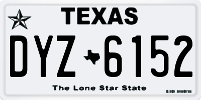TX license plate DYZ6152