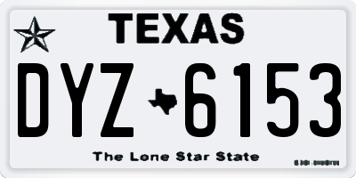 TX license plate DYZ6153