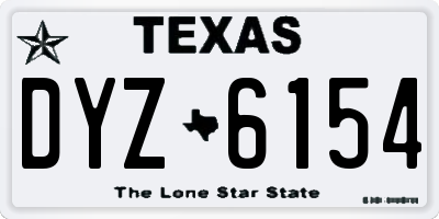 TX license plate DYZ6154