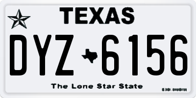 TX license plate DYZ6156