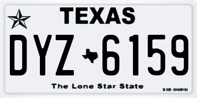 TX license plate DYZ6159