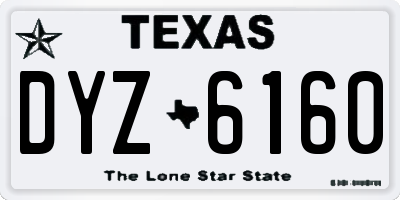TX license plate DYZ6160