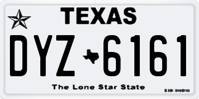 TX license plate DYZ6161