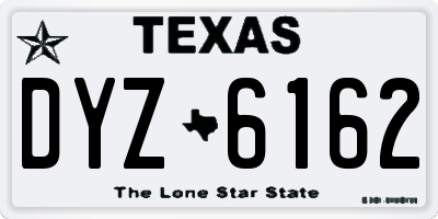 TX license plate DYZ6162