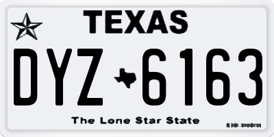 TX license plate DYZ6163