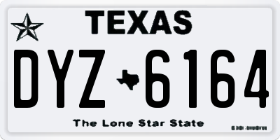 TX license plate DYZ6164