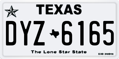 TX license plate DYZ6165