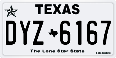 TX license plate DYZ6167