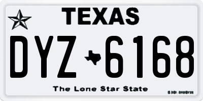 TX license plate DYZ6168