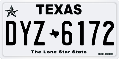 TX license plate DYZ6172