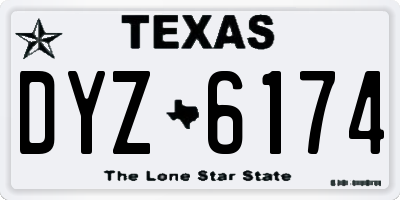 TX license plate DYZ6174