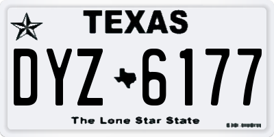 TX license plate DYZ6177