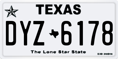 TX license plate DYZ6178